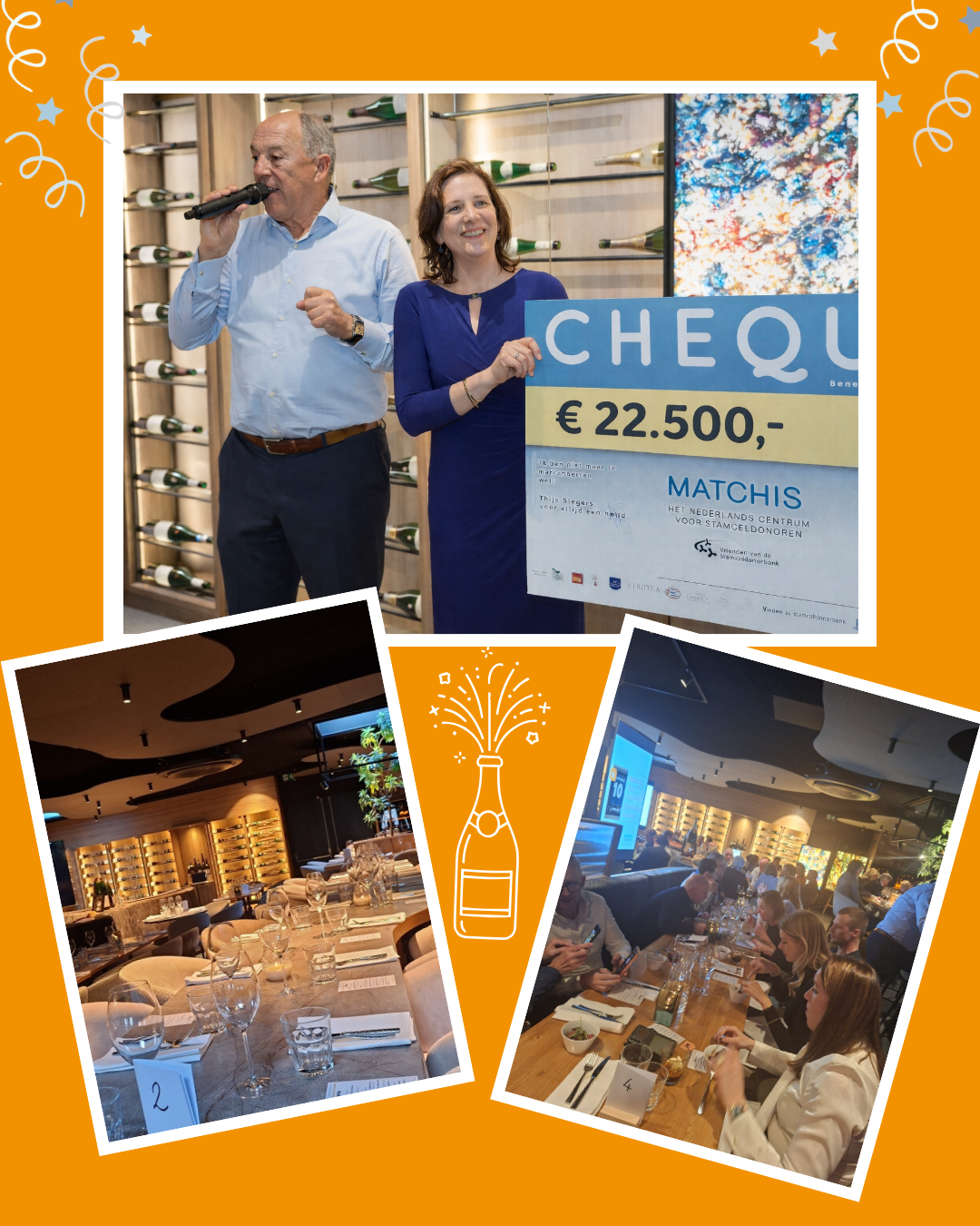 collage vrienden van benefiet diner